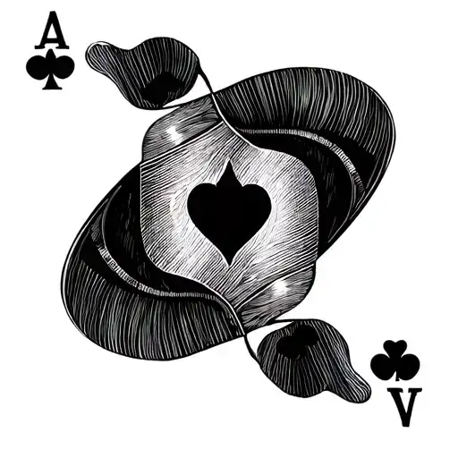 ace of hearts minimalist design tattoo design idea