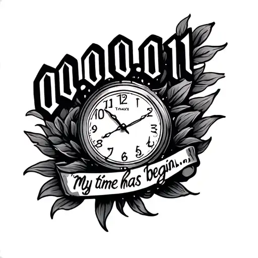 I want a tattoo above my elbow. I want it to be a time. it should be 00:00:01 symbolizing my time has begun. cool font tattoo design idea