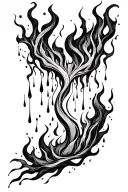 Fire and rain tattoo design idea