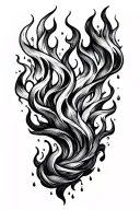 Fire and rain tattoo design idea