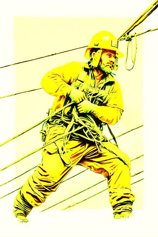 lineman working on power lines tattoo design idea