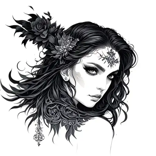 Nyx Goddess tattoo design idea