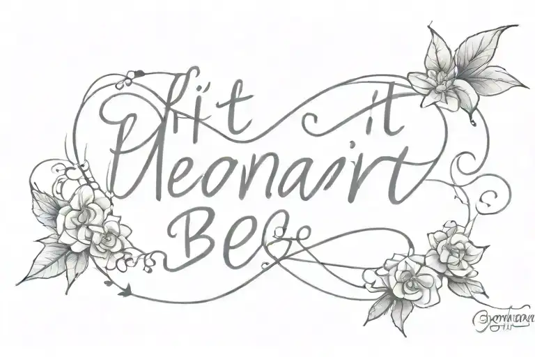 "if it's meant to be, then it will be" written tattoo design idea