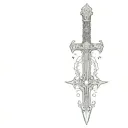 a sword, cybersigilism, with occult theme tattoo design tattoo design idea