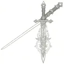 a sword, cybersigilism, with occult theme tattoo design tattoo design idea