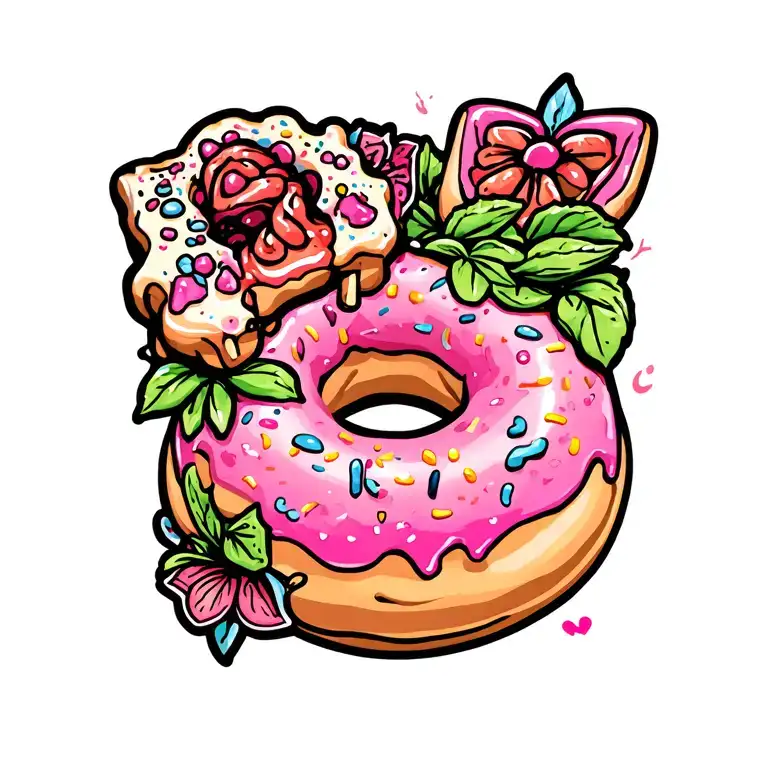 Donut tattoo design idea