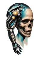 bionic cyborg arm tattoo design idea