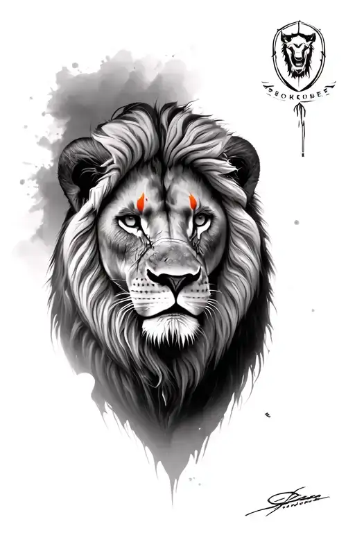 a lion with a scar  tattoo design idea