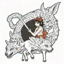 princess mononoke tattoo design idea
