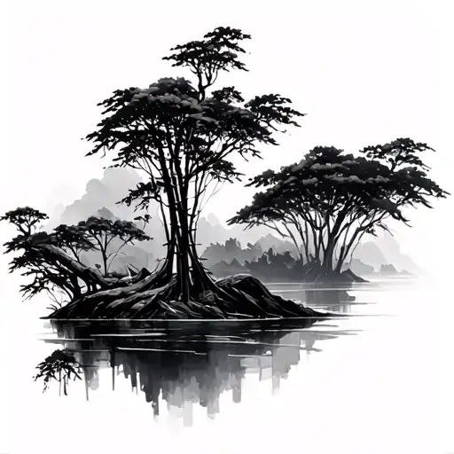 bamboo forest tattoo design idea