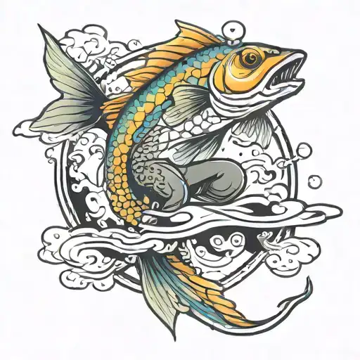 fishing, snowboarding, scuba diving, video gaming tattoo design idea