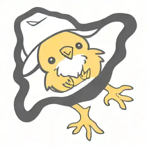 baby chick wearing cowboy hat tattoo design idea