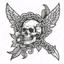 self harm symbolized by broken chains tattoo design idea