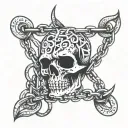 self harm symbolized by broken chains tattoo design idea