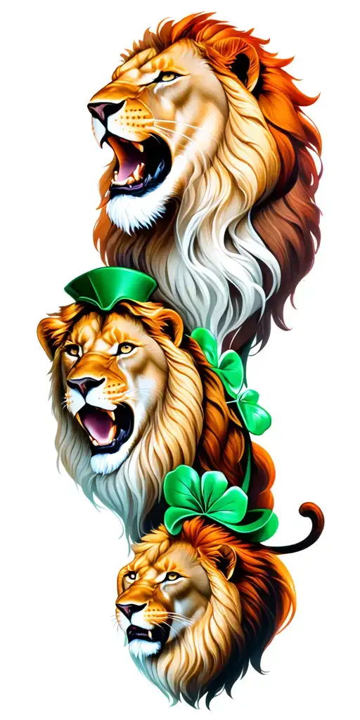 lions, Italian, Irish family tattoo design idea