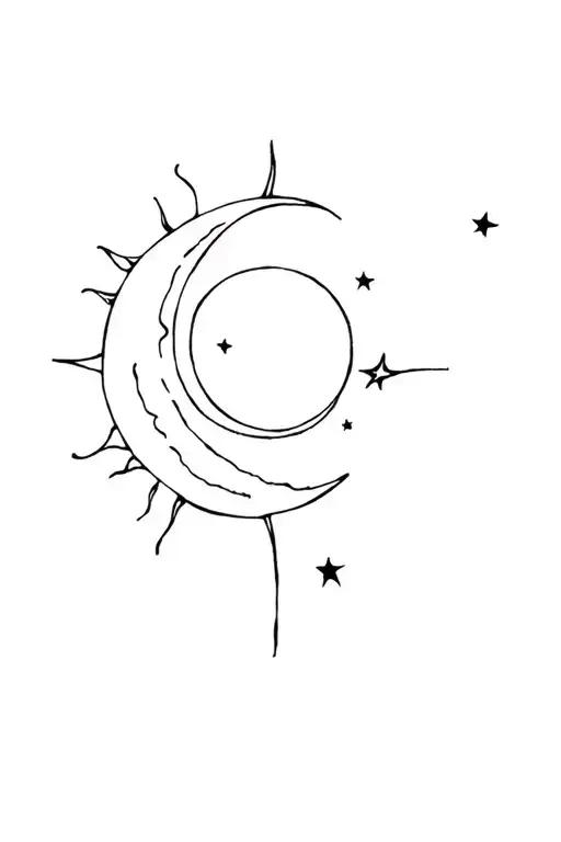 sun and moon  tattoo design idea
