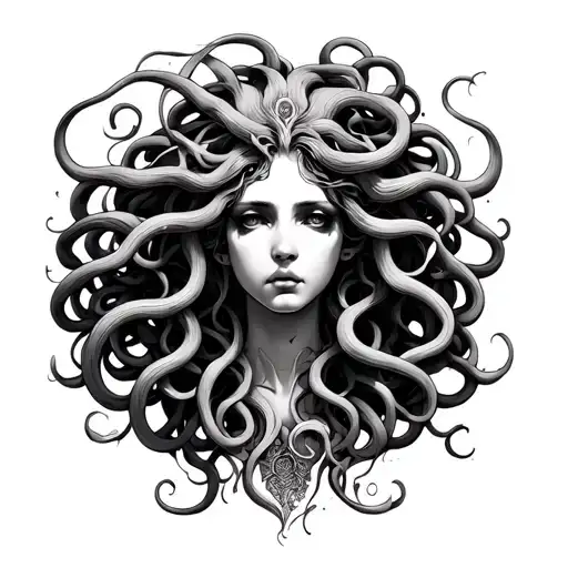 Medusa Semicolon tattoo design idea