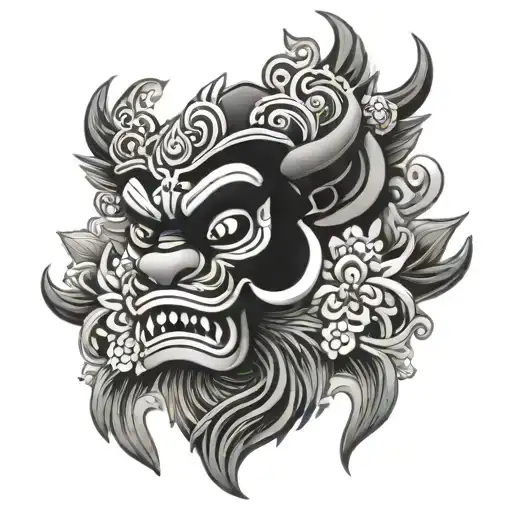 Balinese Barong tattoo design idea