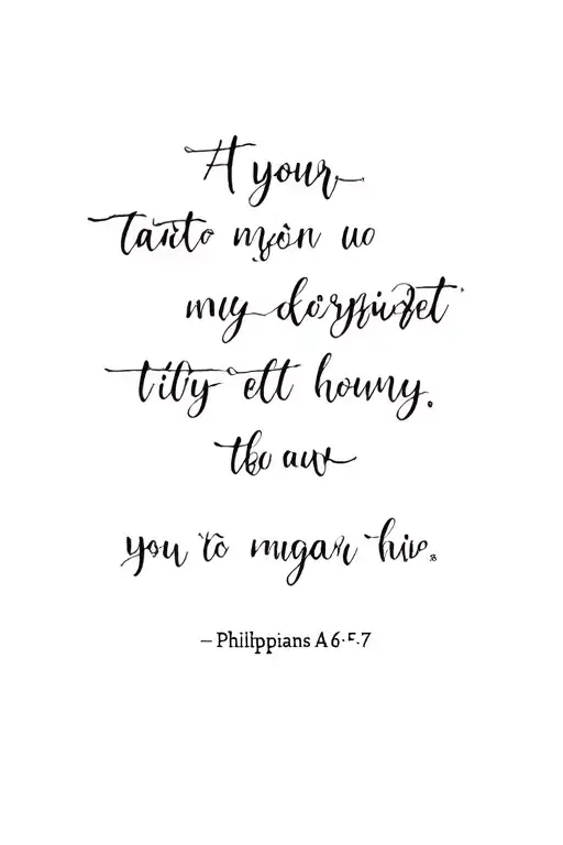Bible verse Philippians 4:6-7 tattoo design idea