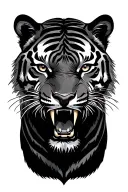 tiger roaring tattoo design idea