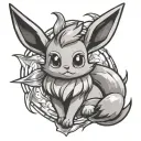 eevee pokemon evolution in mirror tattoo design idea