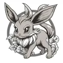 eevee pokemon evolution in mirror tattoo design idea