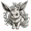eevee pokemon evolution in mirror tattoo design idea