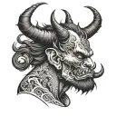 demon blowing smoke in my ear neck tattoo tattoo design idea