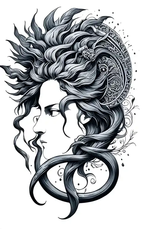 Aquarius zodiac sign tattoo design idea