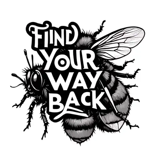 "Find Your Way Back" bee tattoo design idea