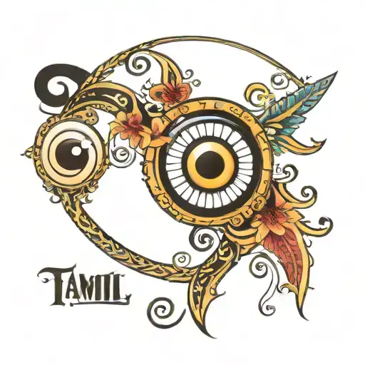 tamil evil eye tattoo design idea