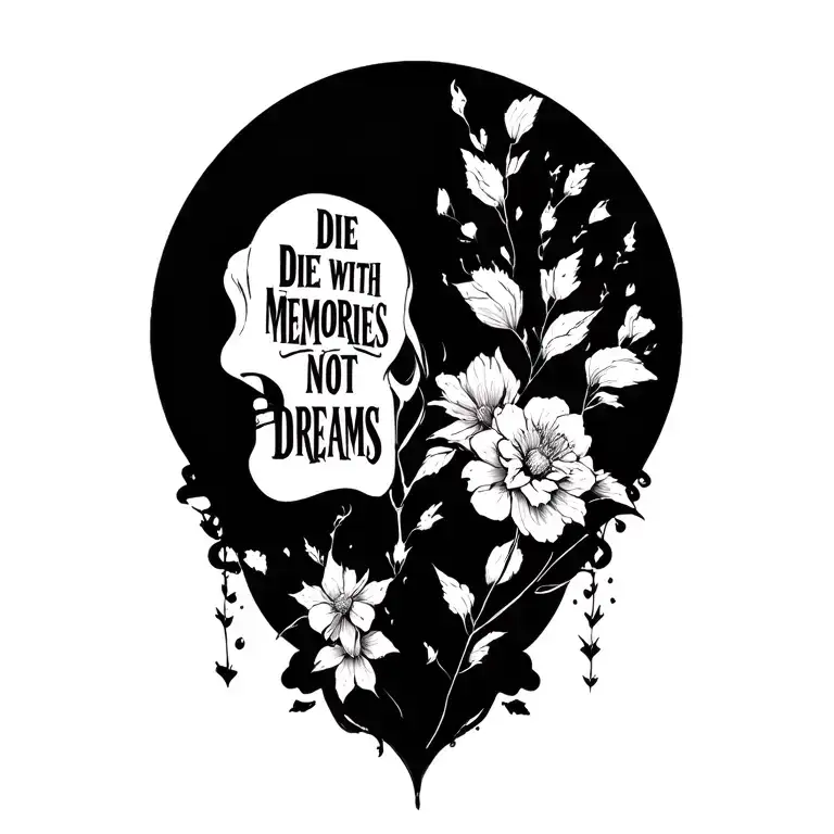 die with memories not dreams tattoo design idea