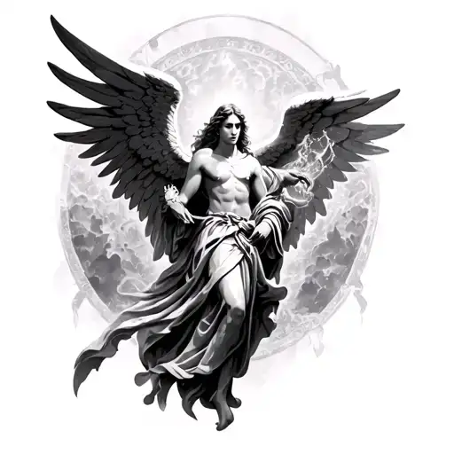 Archangel Uriel tattoo design idea