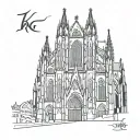 Cologne Cathedral ruins tattoo design idea