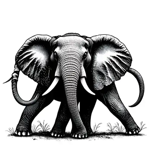elephants holding trunks tattoo design idea