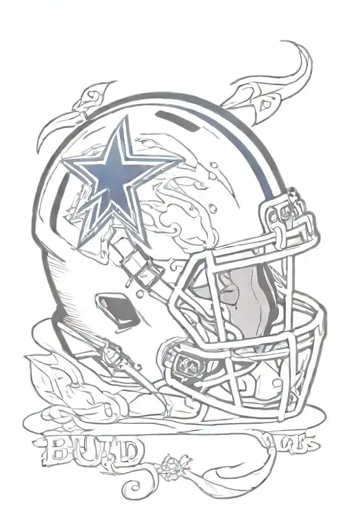 Dallas cowboys, bud light. memorial dad tattoo design idea