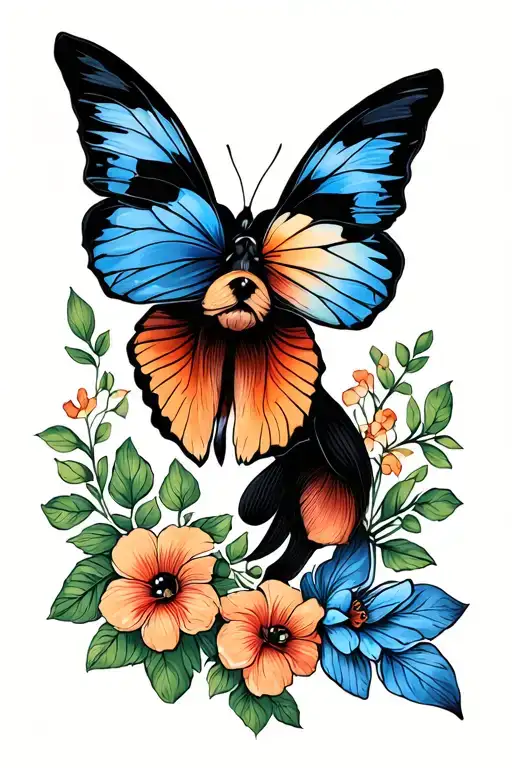 papillon tattoo design idea