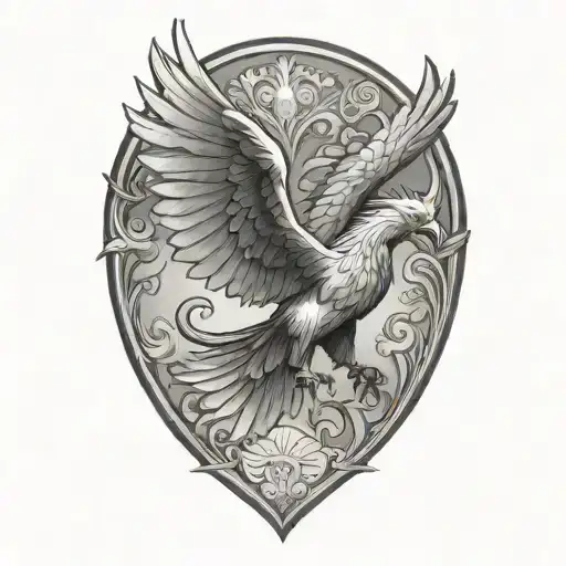 liver bird flying away no background tattoo design idea