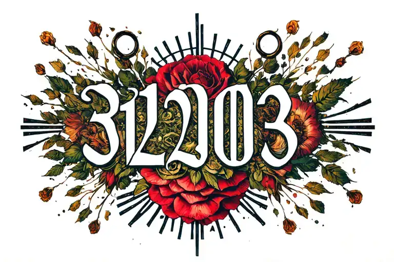 "3 12 2003" roman numerals tattoo design idea