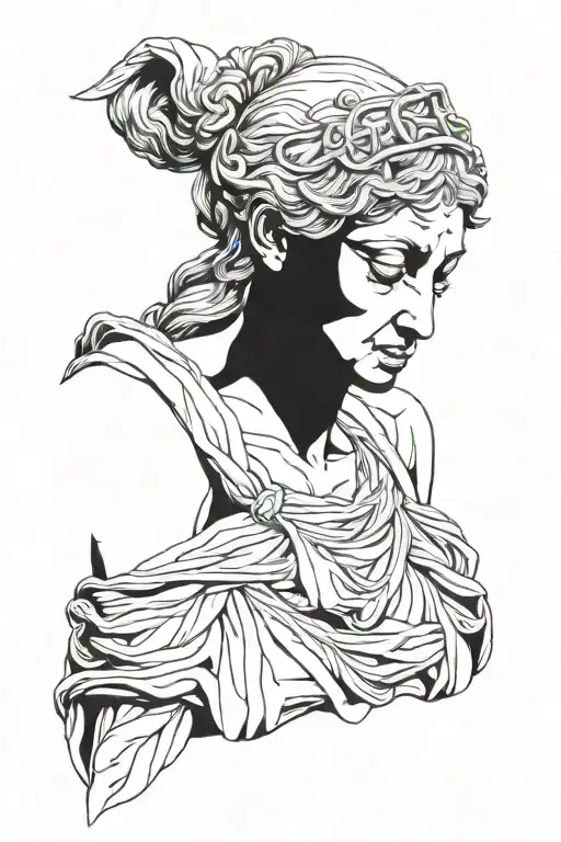 Statue of a crying woman from the Roman Empire tattoo design idea