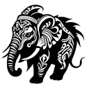 three headed elephant tattoo design idea