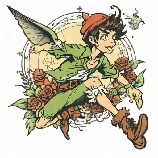 peter pan tattoo design idea