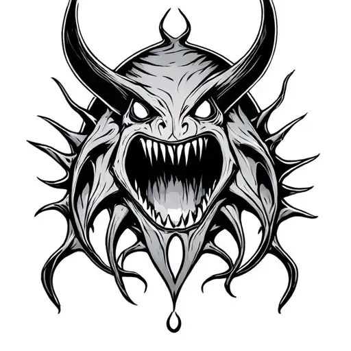 "monster" symbol as a tear drop tatoo tattoo design idea