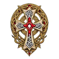 Celtic cross w USMC insignia hidden within tattoo design idea