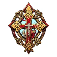 Celtic cross w USMC insignia hidden within tattoo design idea