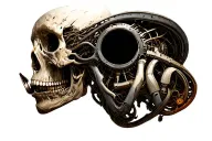 organic bio mechanical tattoo design idea