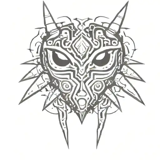 Legend of zelda majoras mask tattoo design idea