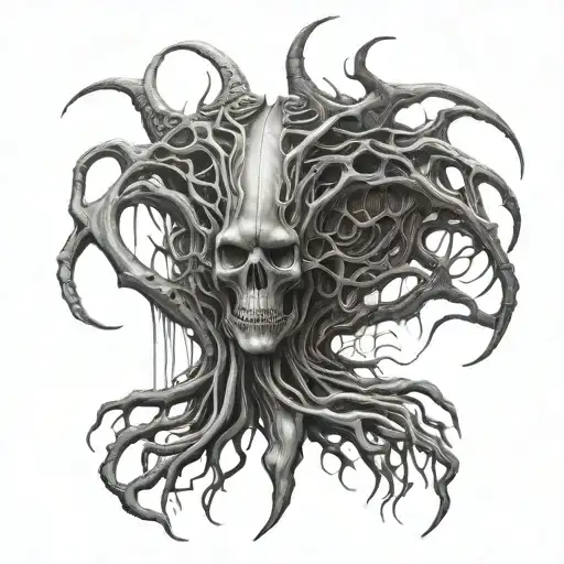 giger roots shaped like tattoo design idea