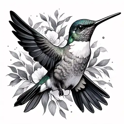 hummingbird, american trad tattoo tattoo design idea