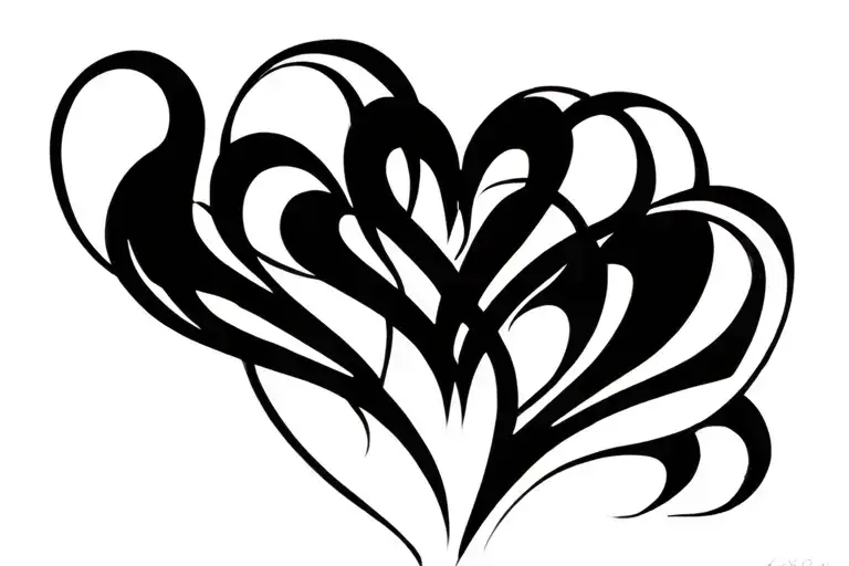 3 hearts connected tattoo design idea